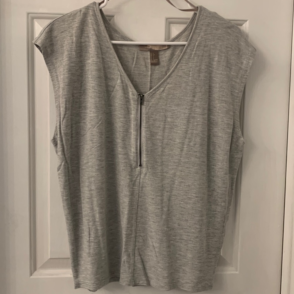 Zipper relaxed fit top
